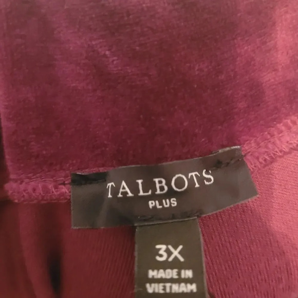 Talbots Womens Luxe Velour High Waist Leggings Size 3X Burgundy Pull On NEW - Picture 5 of 10